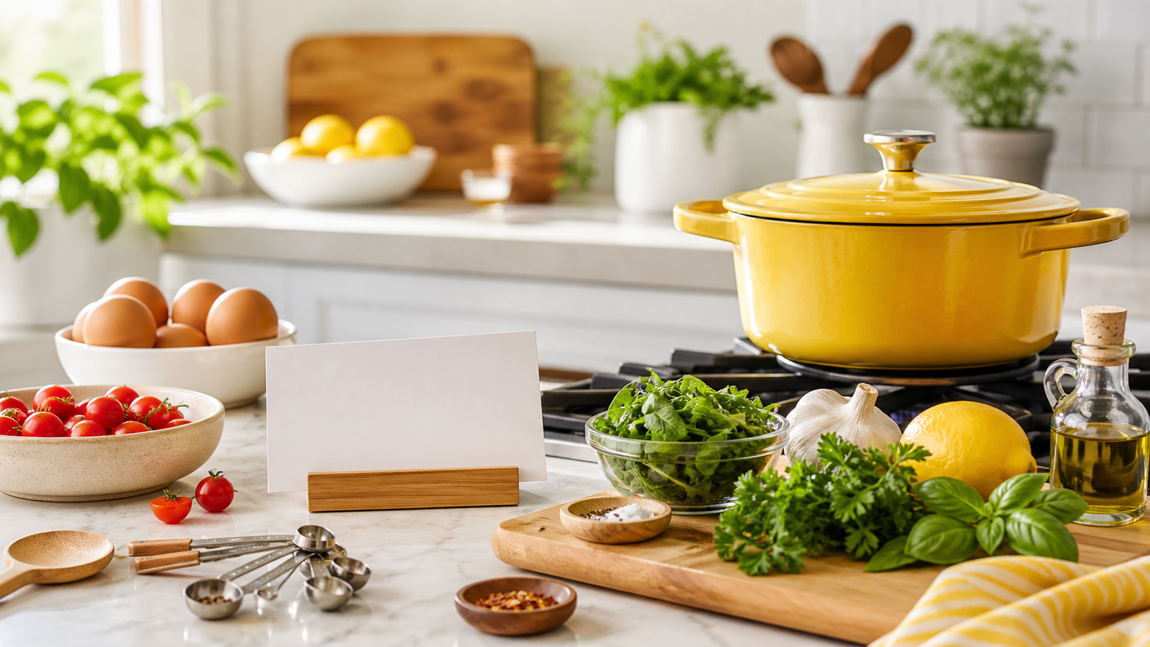 Illustrative editorial scene for home, food & making